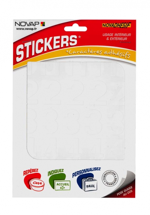 Pochettes chiffres adhésifs 20 cm stickers. Chiffres autocollants